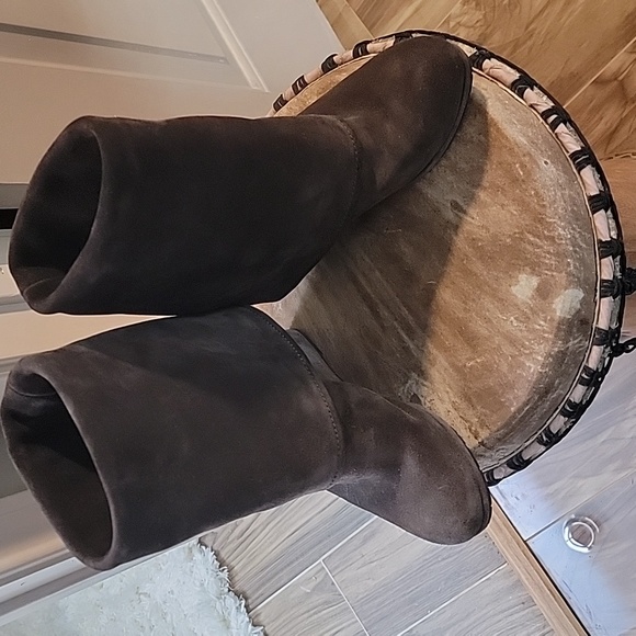 Prada Moto Fold Over Wedge Ankle Boots - Picture 2 of 5